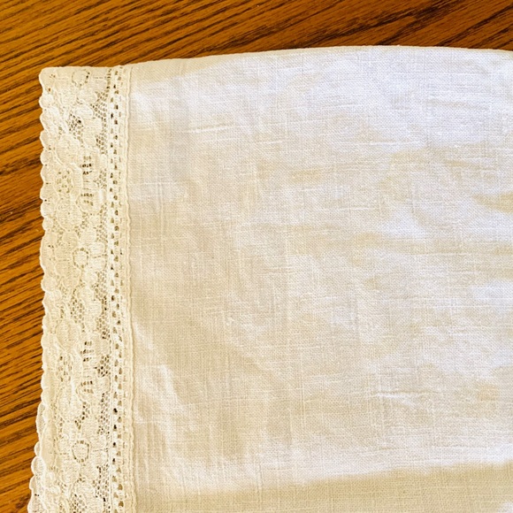 Vintage Hand Embroidered Linen Lace Dresser Scarf - Picture 8 of 11